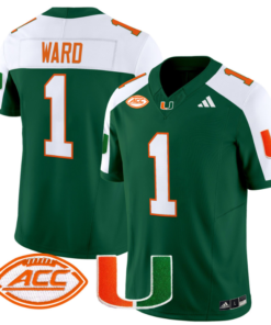 Cam Ward Jersey #1 Miami Hurricanes Vapor Football Stitched Green Alternate
