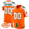 Custom Miami Hurricanes Jersey Name and Number Vapor Football Stitched Orange Alternate