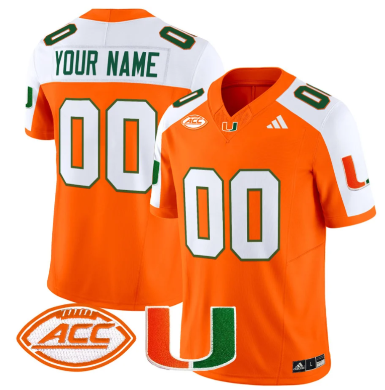 Custom Miami Hurricanes Jersey Name and Number Vapor Football Stitched Orange Alternate 8 Custom Miami Hurricanes Jersey Name and Number Vapor Football Stitched Orange Alternate