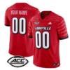 Custom Louisville Cardinals Jersey Name and Number Vapor Football Stitched Red