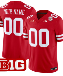 Custom Nebraska Cornhuskers Jersey Name and Number Vapor Limited Football Scarlet