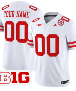 Custom Nebraska Cornhuskers Jersey Name and Number Vapor Limited Football White