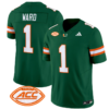 Cam Ward Jersey #1 Miami Hurricanes Vapor Football Stitched Green