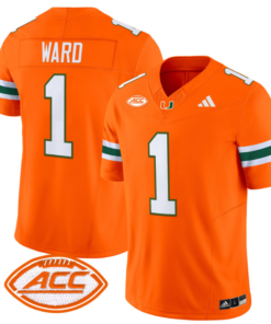 Cam Ward Jersey #1 Miami Hurricanes Vapor Football Stitched Orange