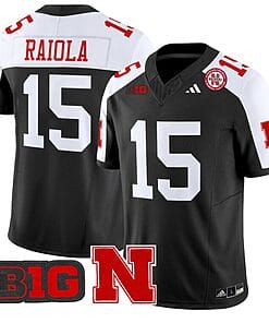Dylan Raiola Jersey #15 Nebraska Cornhuskers Vapor Limited Football Black Alternate