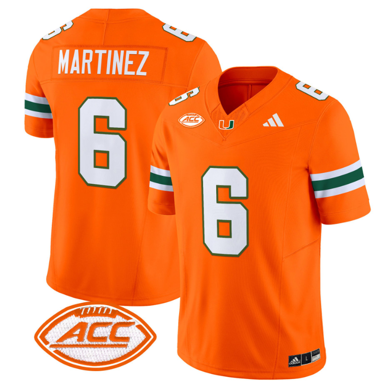 Damien Martinez Jersey #6 Miami Hurricanes Vapor Football Stitched Orange 8 Damien Martinez Jersey #6 Miami Hurricanes Vapor Football Stitched Orange