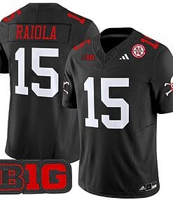 Dylan Raiola Jersey #15 Nebraska Cornhuskers Vapor Limited Football Black