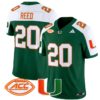 Ed Reed Jersey #20 Miami Hurricanes Vapor Football Stitched Green Alternate
