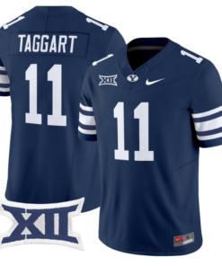 Harrison Taggart Jersey #11 BYU Cougars Vapor Limited College Football Stitched Navy