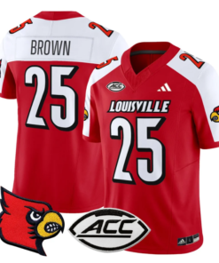 Isaac Brown Jersey #25 Louisville Cardinals Vapor Football Stitched Red Alternate