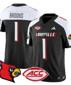 Ja'Corey Brooks Jersey #1 Louisville Cardinals Vapor Football Stitched Black Alternate
