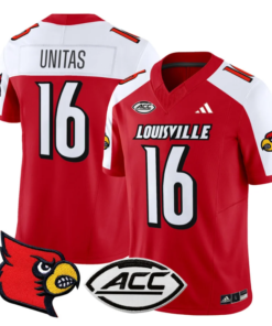 Johnny Unitas Jersey #16 Louisville Cardinals Vapor Football Stitched Red Alternate