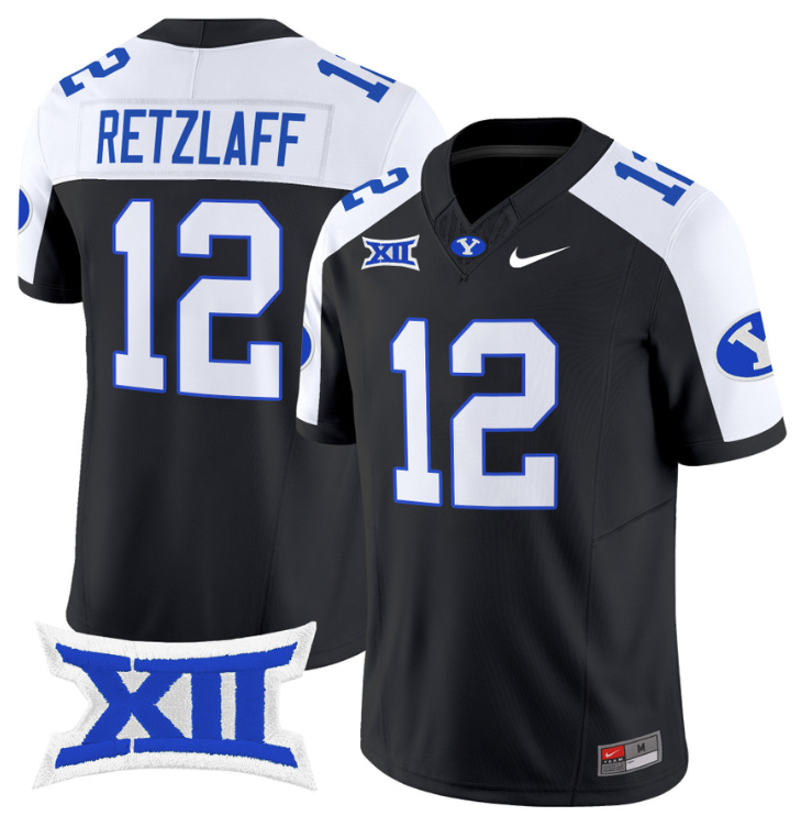 Jake Retzlaff Jersey #12 BYU Cougars Vapor Limited College Football Stitched Black Alternate 8 Jake Retzlaff Jersey #12 BYU Cougars Vapor Limited College Football Stitched Black Alternate