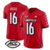 Johnny Unitas Jersey #16 Louisville Cardinals Vapor Football Stitched Red