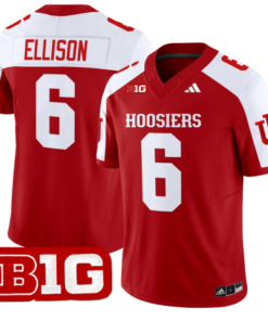 Justice Ellison Jersey #6 Indiana Hoosiers Vapor Limited Football Crimson Alternate