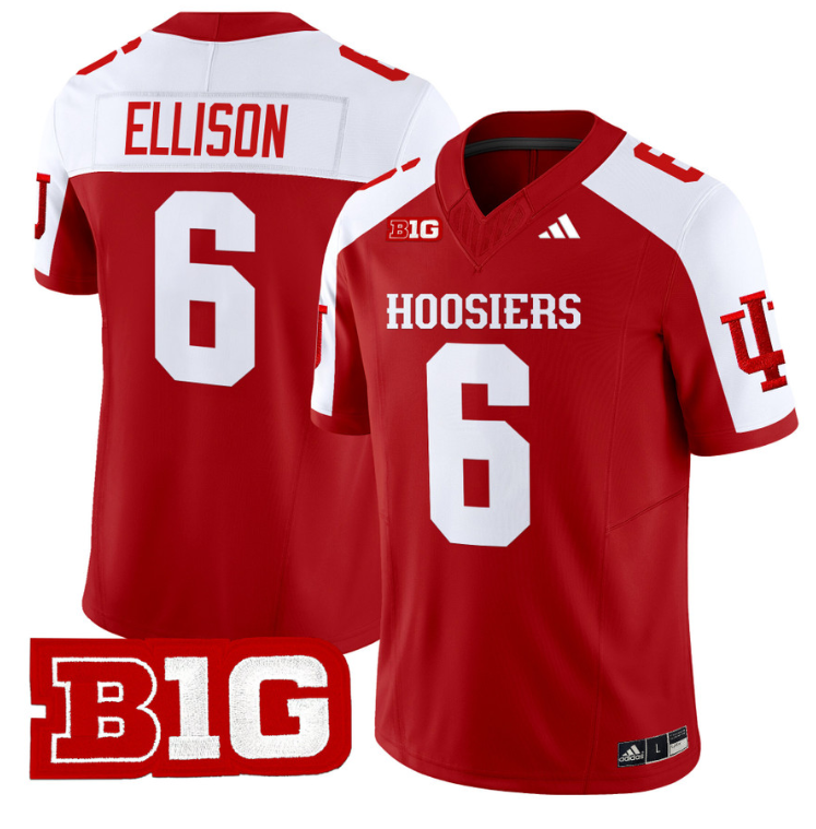 Justice Ellison Jersey #6 Indiana Hoosiers Vapor Limited Football Crimson Alternate 8 Justice Ellison Jersey #6 Indiana Hoosiers Vapor Limited Football Crimson Alternate