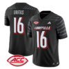 Johnny Unitas Jersey #16 Louisville Cardinals Vapor Football Stitched Black