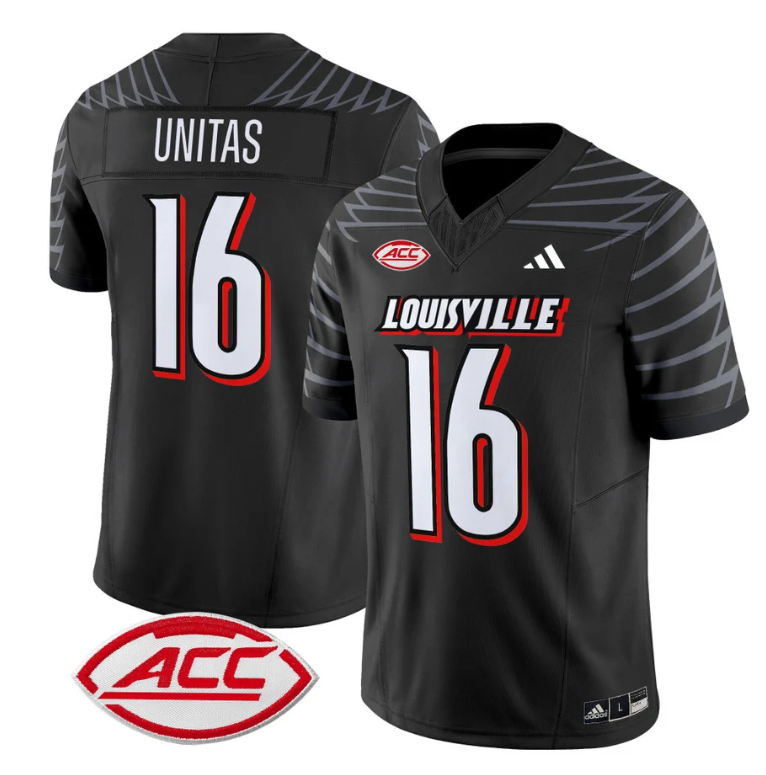 Johnny Unitas Jersey #16 Louisville Cardinals Vapor Football Stitched Black 8 Johnny Unitas Jersey #16 Louisville Cardinals Vapor Football Stitched Black