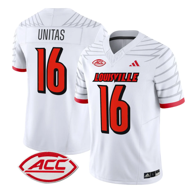 Johnny Unitas Jersey #16 Louisville Cardinals Vapor Football Stitched White 8 Johnny Unitas Jersey #16 Louisville Cardinals Vapor Football Stitched White