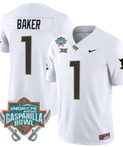 Javon Baker Jersey #1 UCF Knights Unionhome Patch Vapor Football Stitched White