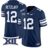 Jake Retzlaff Jersey #12 BYU Cougars Vapor Limited College Football Stitched Navy