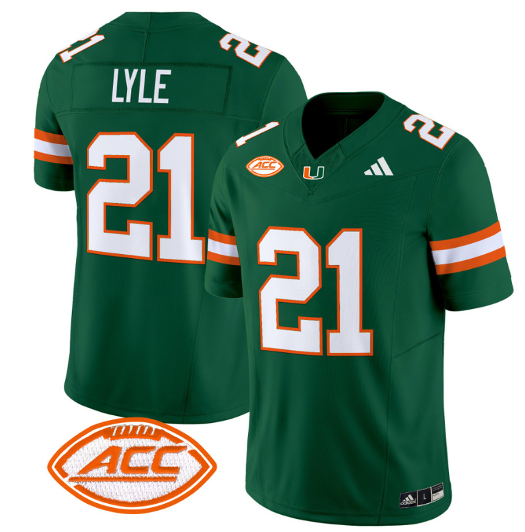 Jordan Lyle Jersey #21 Miami Hurricanes Vapor Football Stitched Green 8 Jordan Lyle Jersey #21 Miami Hurricanes Vapor Football Stitched Green