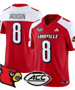 Lamar Jackson Jersey #8 Louisville Cardinals Vapor Football Stitched Red Alternate