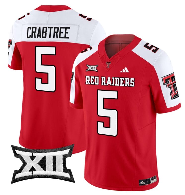 Michael Crabtree Jersey #5 Texas Tech Red Raiders Vapor Limited Football Red Alternate 8 Michael Crabtree Jersey #5 Texas Tech Red Raiders Vapor Limited Football Red Alternate