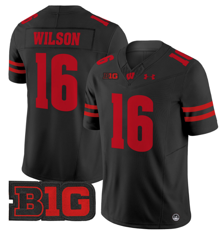 Russell Wilson Jersey #16 Wisconsin Badgers Vapor Football Stitched Black 8 Russell Wilson Jersey #16 Wisconsin Badgers Vapor Football Stitched Black