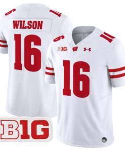 Russell Wilson Jersey #16 Wisconsin Badgers Vapor Football Stitched White