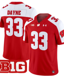 Ron Dayne Jersey #33 Wisconsin Badgers Vapor Football Stitched Red Alternate