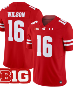 Russell Wilson Jersey #16 Wisconsin Badgers Vapor Football Stitched Red