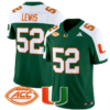Ray Lewis Jersey #52 Miami Hurricanes Vapor Football Stitched Green Alternate