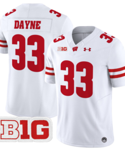 Ron Dayne Jersey #33 Wisconsin Badgers Vapor Football Stitched White