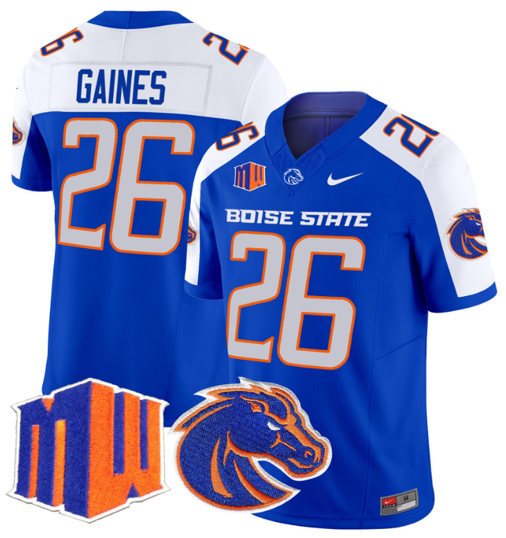 Sire Gaines Jersey #26 Boise State Broncos Vapor Limited College Football Stitched Royal Alternate 8 Sire Gaines Jersey #26 Boise State Broncos Vapor Limited College Football Stitched Royal Alternate