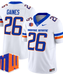Sire Gaines Jersey #26 Boise State Broncos Vapor Limited College Football Stitched White