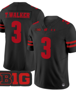 Tawee Walker Jersey #3 Wisconsin Badgers Vapor Football Stitched Black