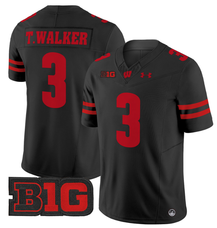 Tawee Walker Jersey #3 Wisconsin Badgers Vapor Football Stitched Black 8 Tawee Walker Jersey #3 Wisconsin Badgers Vapor Football Stitched Black