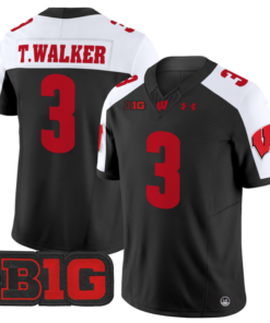 Tawee Walker Jersey #3 Wisconsin Badgers Vapor Football Stitched Black Alternate