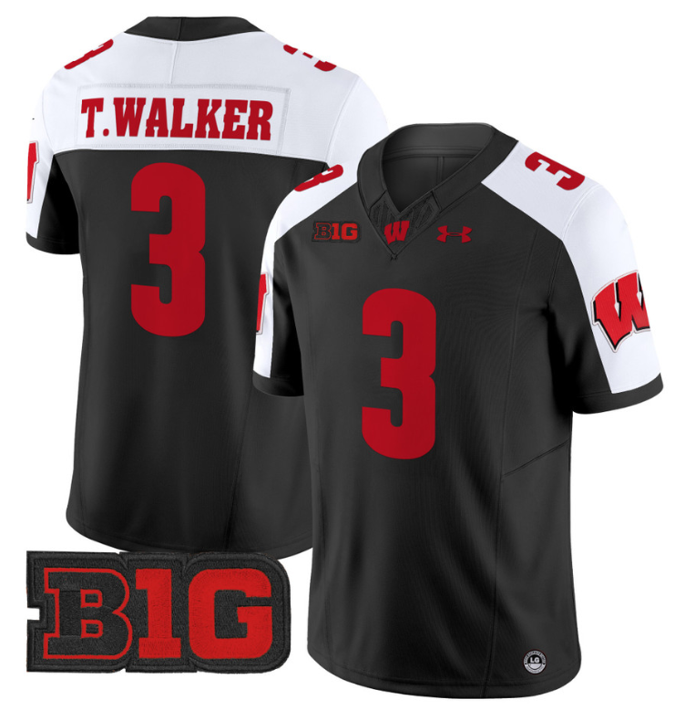 Tawee Walker Jersey #3 Wisconsin Badgers Vapor Football Stitched Black Alternate 8 Tawee Walker Jersey #3 Wisconsin Badgers Vapor Football Stitched Black Alternate