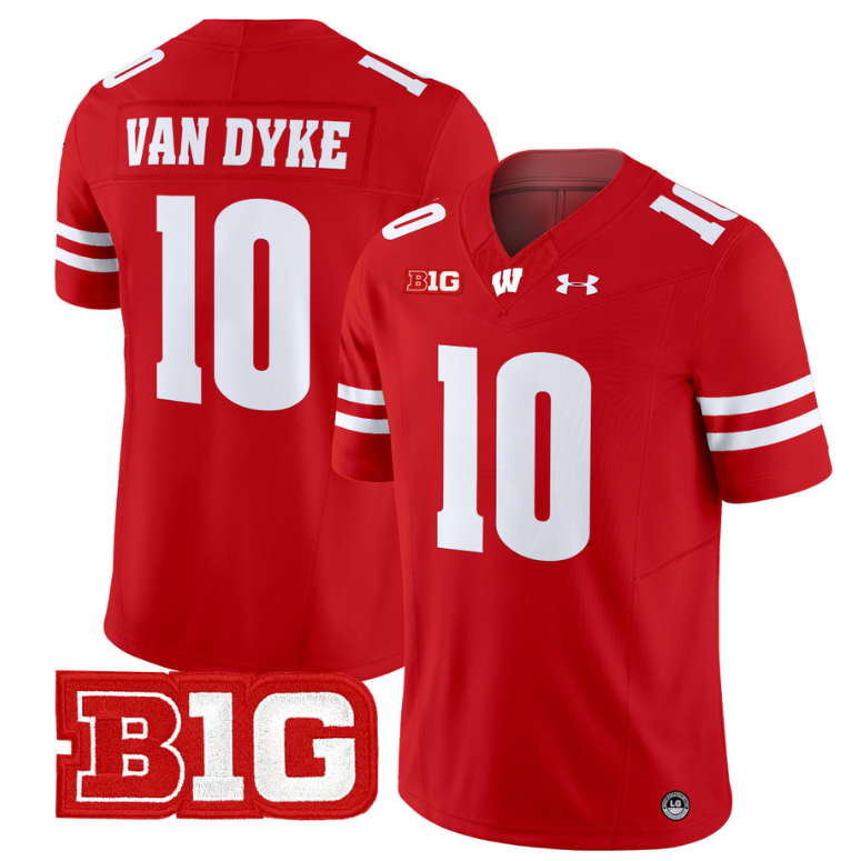 Tyler Van Dyke Jersey #10 Wisconsin Badgers Vapor Football Stitched Red 8 Tyler Van Dyke Jersey #10 Wisconsin Badgers Vapor Football Stitched Red