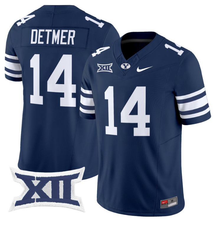 Ty Detmer Jersey #14 BYU Cougars Vapor Limited College Football Stitched Navy 8 Ty Detmer Jersey #14 BYU Cougars Vapor Limited College Football Stitched Navy