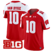 Tyler Van Dyke Jersey #10 Wisconsin Badgers Vapor Football Stitched Red Alternate