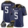 Braxton Woodson Jersey #5 Navy Midshipmen 2024 Jolly Rogers Patch Navy 5 Braxton Woodson Jersey #5 Navy Midshipmen 2024 Jolly Rogers Patch Navy