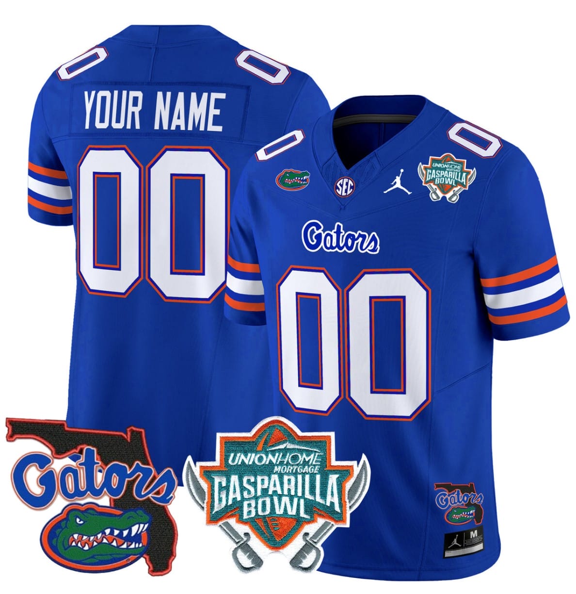 Custom Florida Gators Jersey 2025 Gasparilla Bowl Patch Football Royal 1 Custom Florida Gators Jersey 2025 Gasparilla Bowl Patch Football Royal