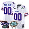 Custom Florida Gators Jersey 2025 Gasparilla Bowl Patch Football White 4 Custom Florida Gators Jersey 2025 Gasparilla Bowl Patch Football White