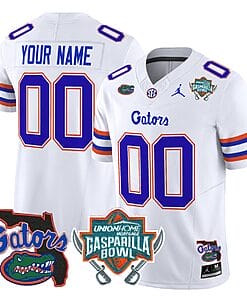 Custom Florida Gators Jersey 2025 Gasparilla Bowl Patch Football White