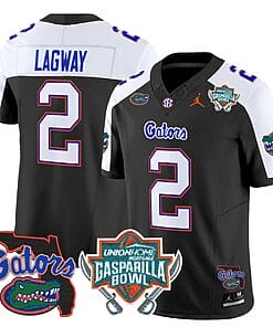 DJ Lagway Jersey #2 Florida Gators 2025 Gasparilla Bowl Patch Black Alternate