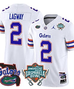 DJ Lagway Jersey #2 Florida Gators 2025 Gasparilla Bowl Patch White
