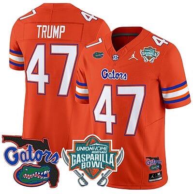 Donald Trump Jersey #47 Florida Gators 2025 Gasparilla Bowl Patch Orange 8 Donald Trump Jersey #47 Florida Gators 2025 Gasparilla Bowl Patch Orange